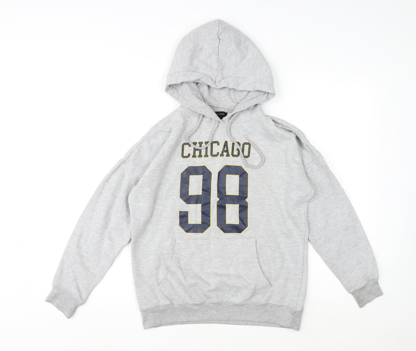 New Look Womens Grey Cotton Pullover Hoodie Size S Pullover - Chicago