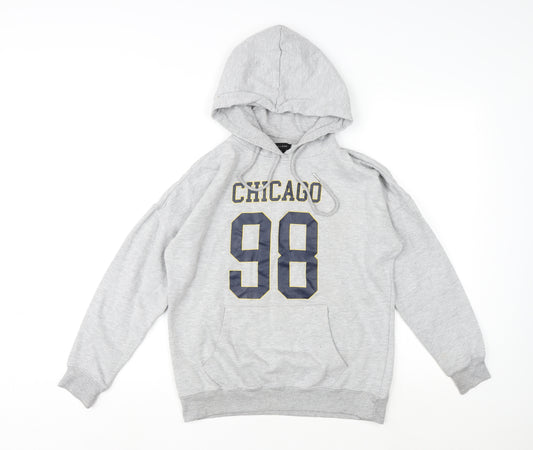 New Look Womens Grey Cotton Pullover Hoodie Size S Pullover - Chicago