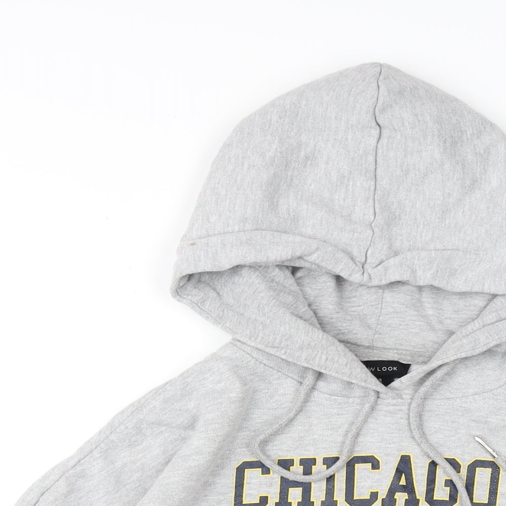 New Look Womens Grey Cotton Pullover Hoodie Size S Pullover - Chicago