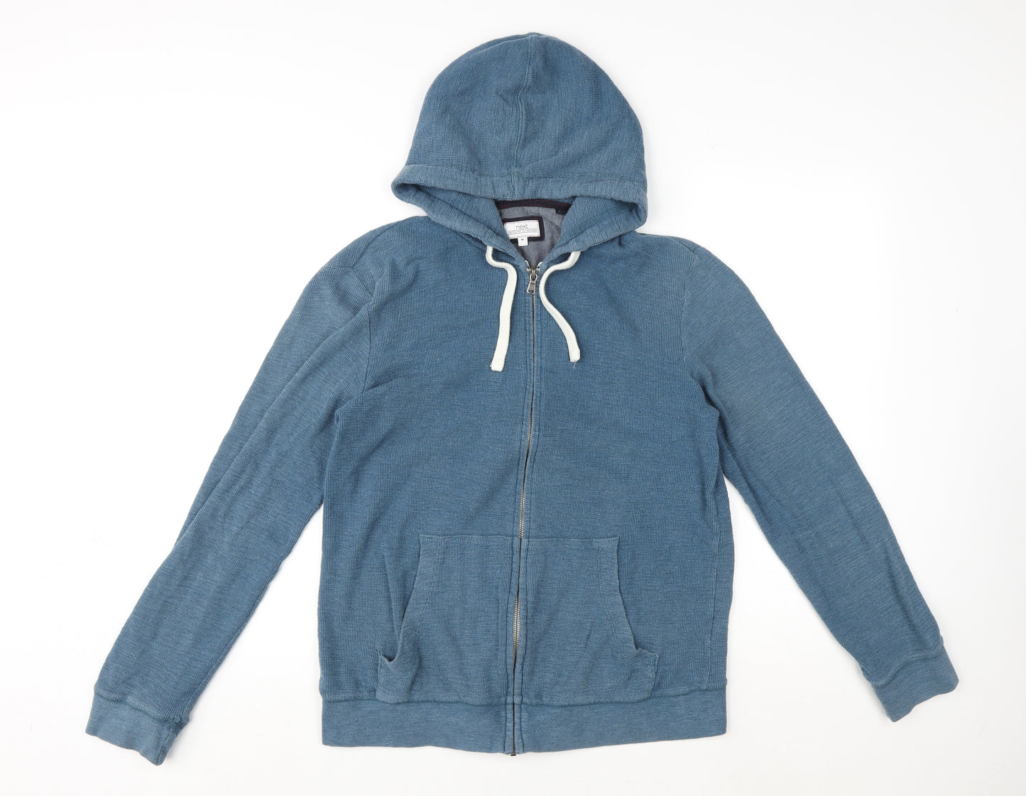 NEXT Mens Blue Cotton Full Zip Hoodie Size M