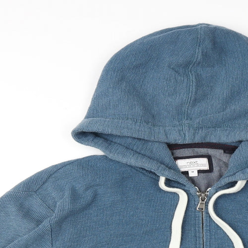 NEXT Mens Blue Cotton Full Zip Hoodie Size M