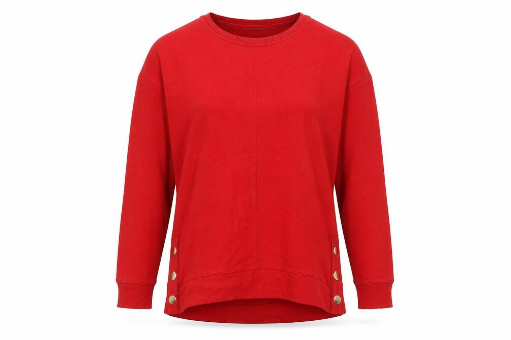 Next Womens Red Round Neck Polyester Pullover Jumper Size 12