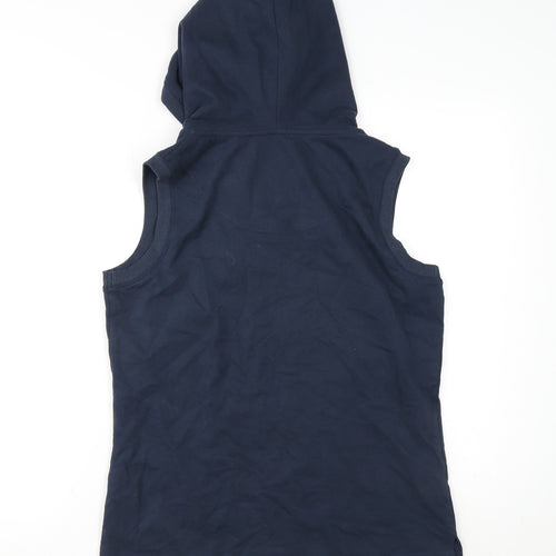 M&Co Womens Black Cotton Full Zip Hoodie Size 12 Zip