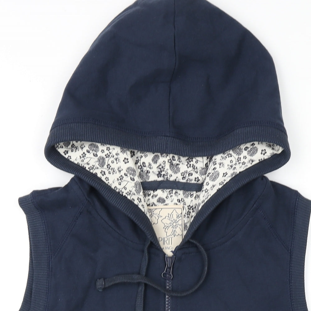 M&Co Womens Black Cotton Full Zip Hoodie Size 12 Zip