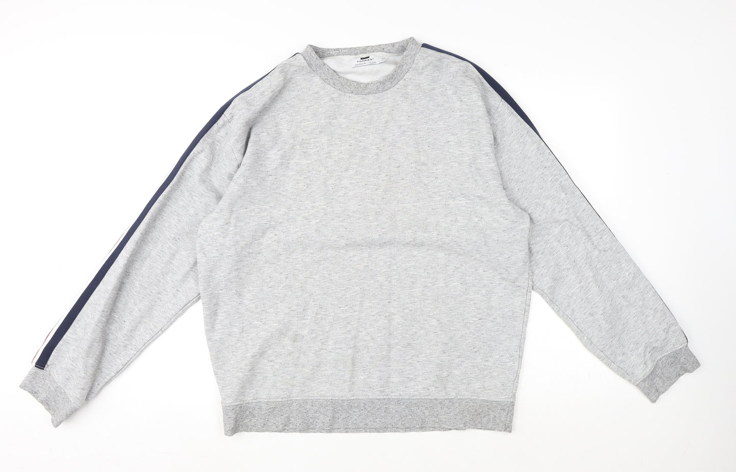 Topman Mens Grey Cotton Pullover Sweatshirt Size XL