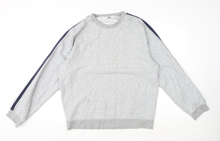 Topman Mens Grey Cotton Pullover Sweatshirt Size XL
