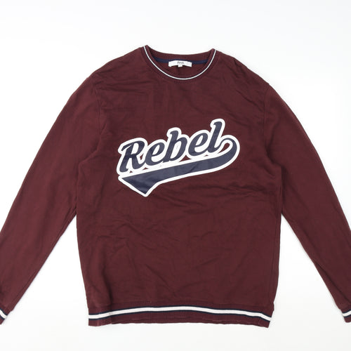 find. Mens Red Cotton Pullover Sweatshirt Size XL - Rebel