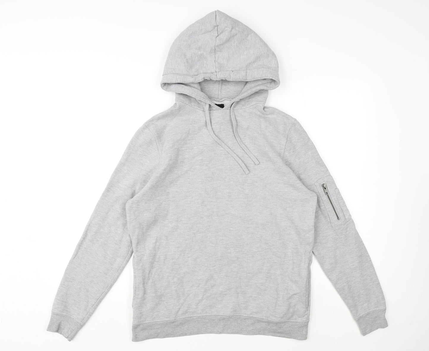 River Island Mens Grey Cotton Pullover Hoodie Size M