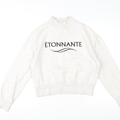 H&M Womens Grey Cotton Pullover Sweatshirt Size XS Pullover - Etonnante