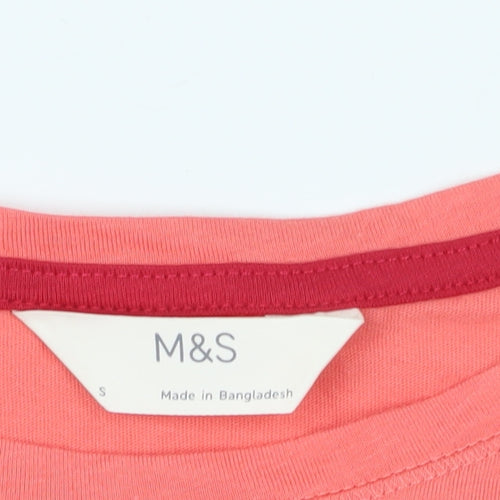 Marks and Spencer Pink Graphic T-Shirt, Size S