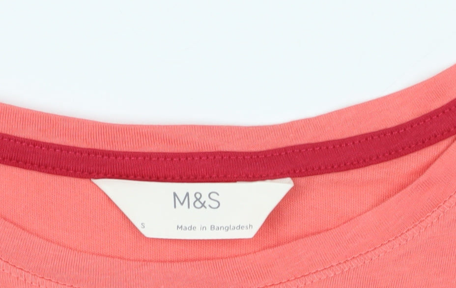 Marks and Spencer Pink Graphic T-Shirt, Size S