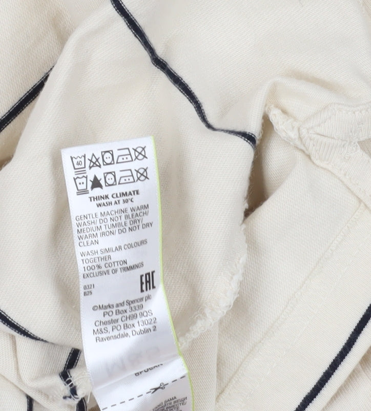 Marks and Spencer Beige Striped Long Sleeve T-Shirt