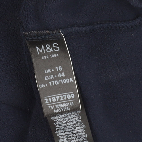 Marks & Spencer Navy Fleece Zip Jacket Size 16