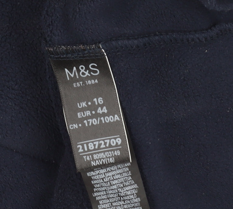 Marks & Spencer Navy Fleece Zip Jacket Size 16