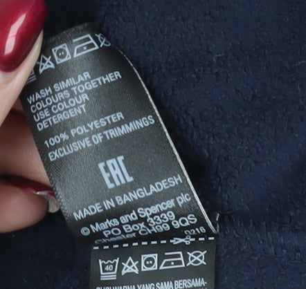 Marks & Spencer Navy Fleece Zip Jacket Size 16