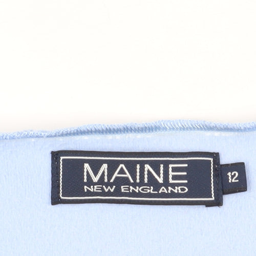 Maine New England Blue V-Neck Blouse Size 12