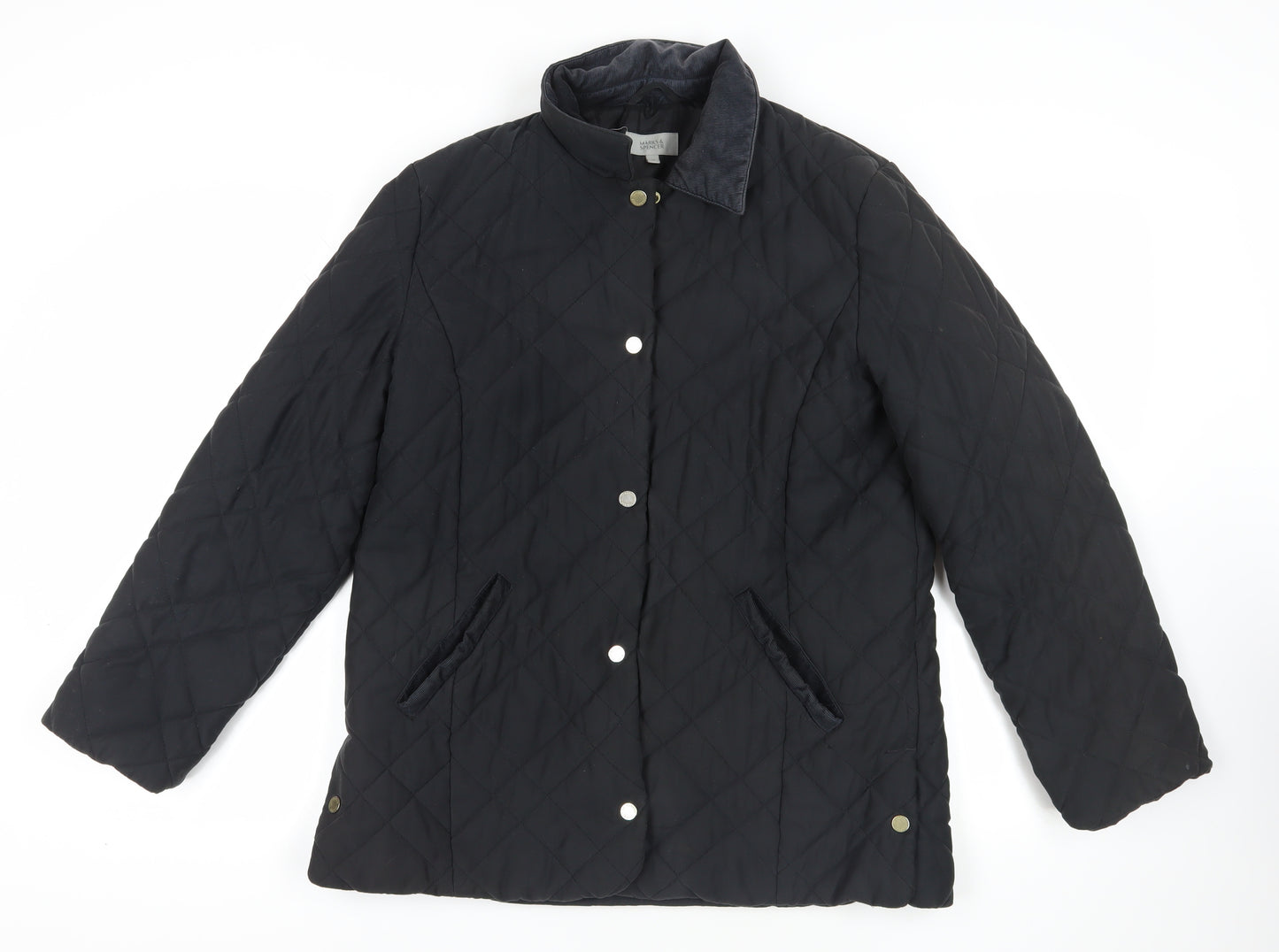 Marks and Spencer Black Quilted Jacket Size 14
