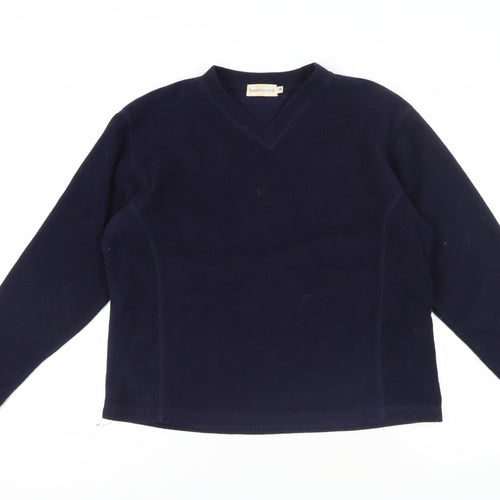Bonmarché Blue Fleece V-Neck T-Shirt M
