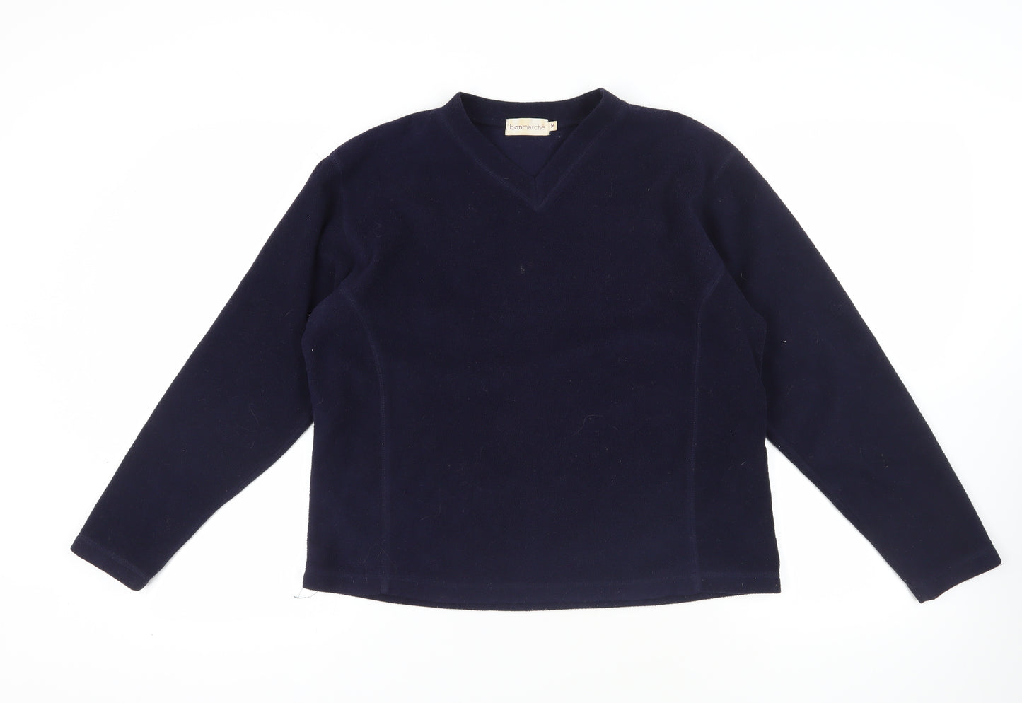 Bonmarché Blue Fleece V-Neck T-Shirt M