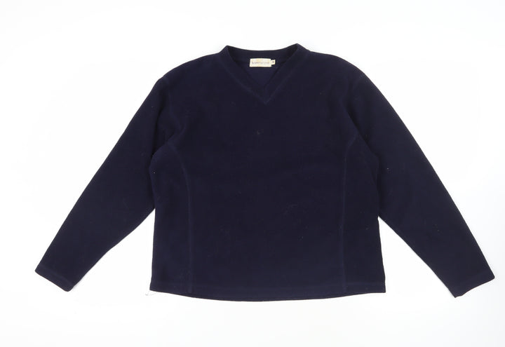 Bonmarché Blue Fleece V-Neck T-Shirt M