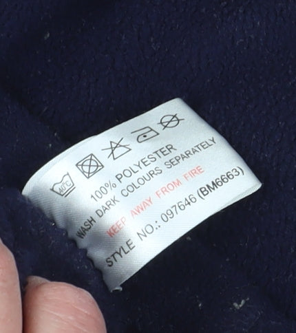 Bonmarché Blue Fleece V-Neck T-Shirt M