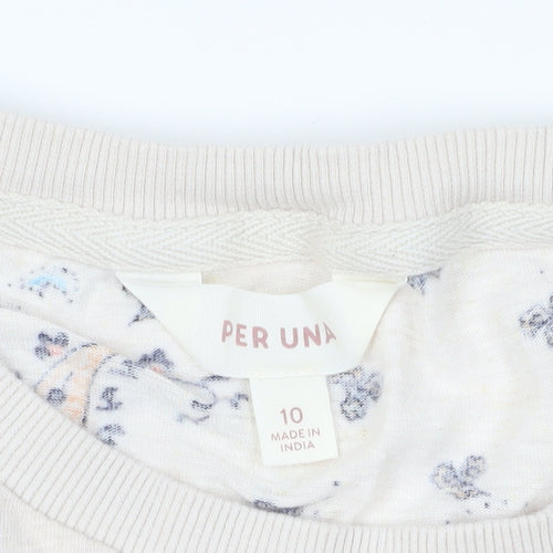 Marks and Spencer Beige Floral T-Shirt Size 10