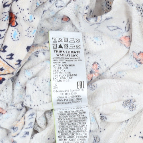 Marks and Spencer Beige Floral T-Shirt Size 10