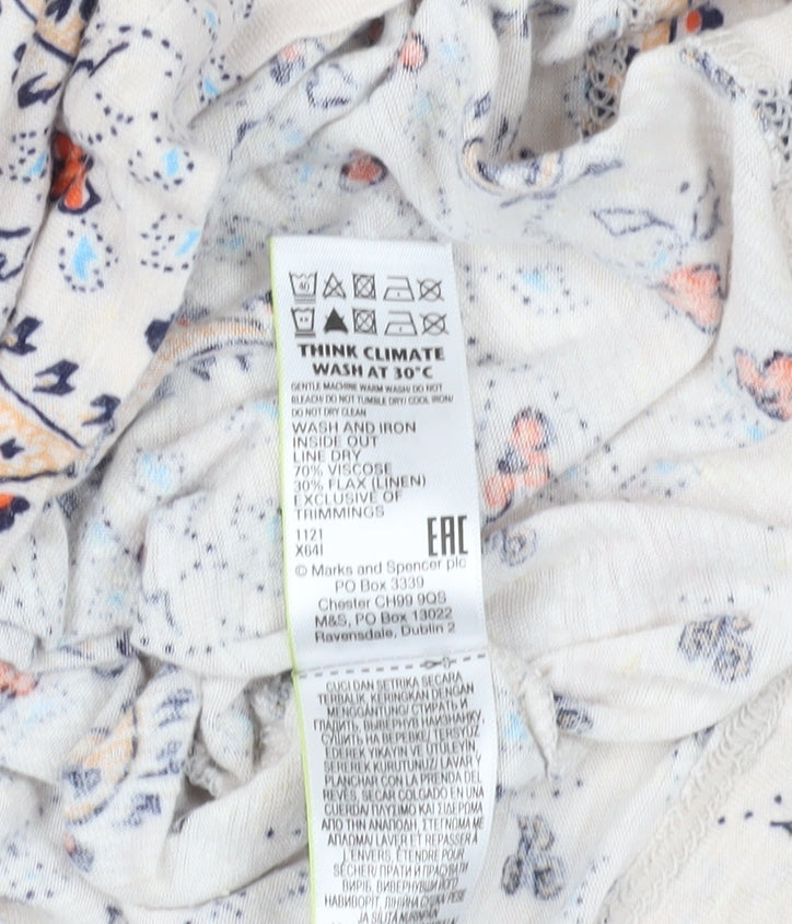 Marks and Spencer Beige Floral T-Shirt Size 10