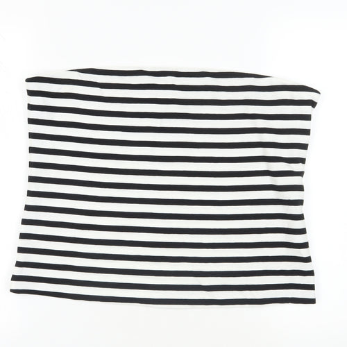 Marks & Spencer Striped Strapless Tank Black White XL