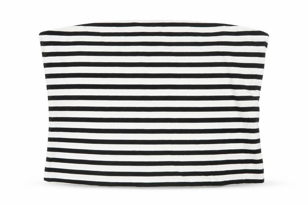 Front view of Marks & Spencer Striped Strapless Tank Black White XL