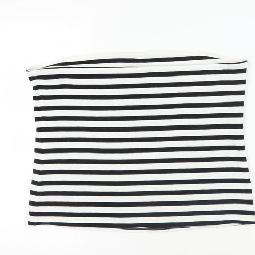 Marks & Spencer Striped Strapless Tank Black White XL