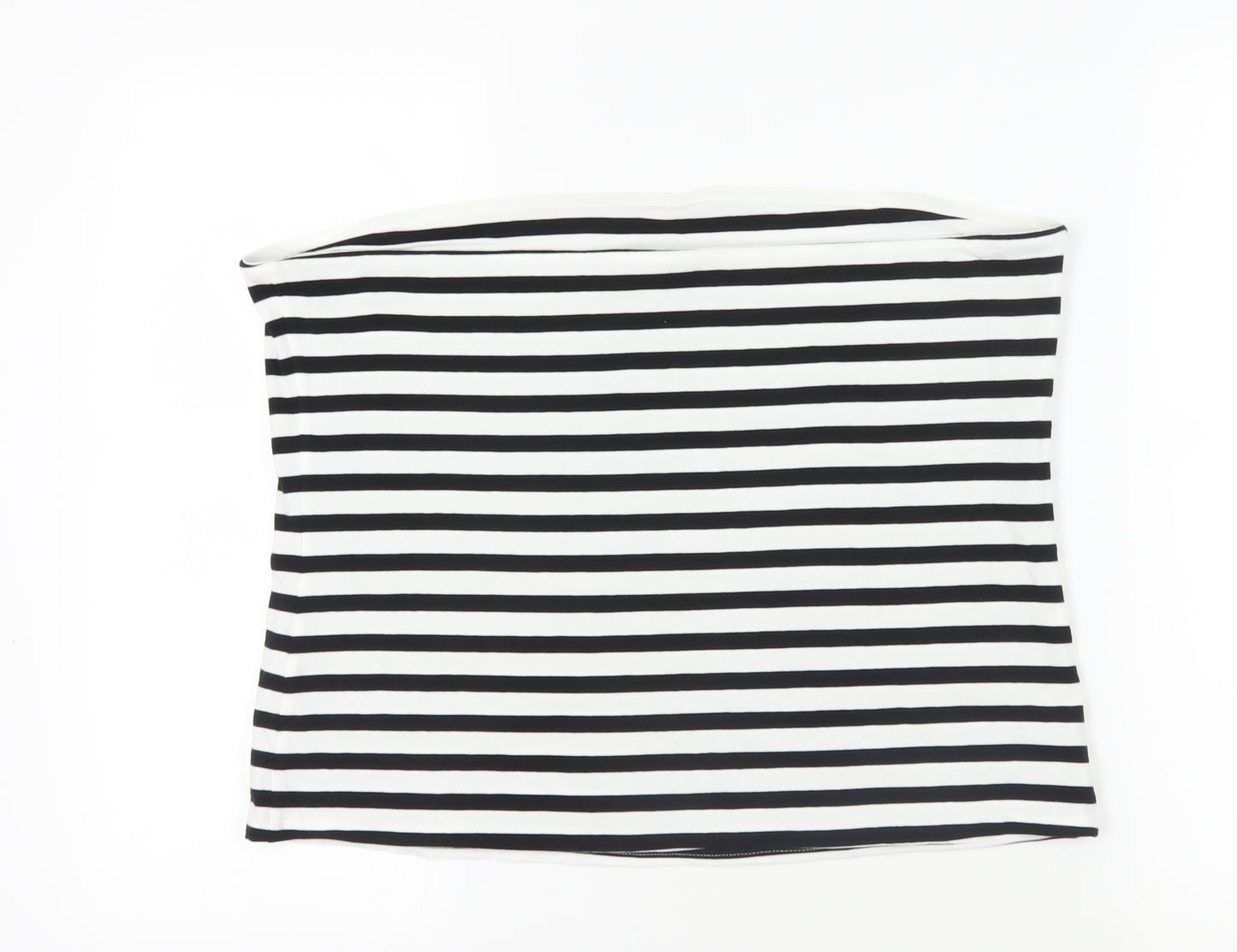 Marks & Spencer Striped Strapless Tank Black White XL