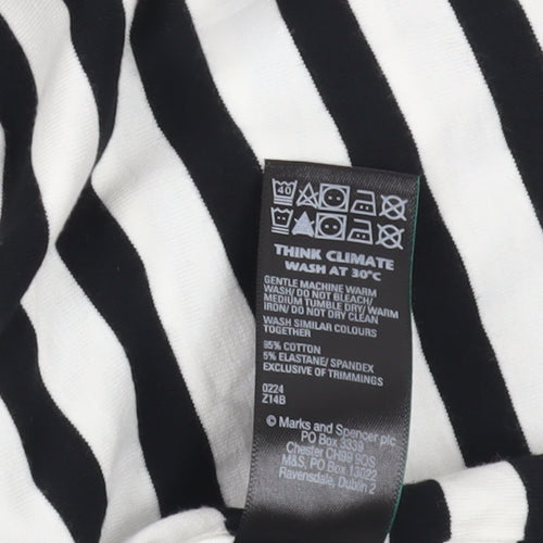 Marks & Spencer Striped Strapless Tank Black White XL