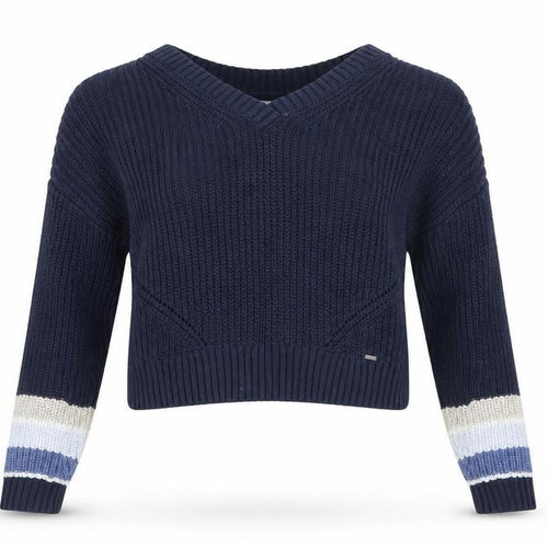Hollister Blue Chunky-Knit V-Neck Jumper XS