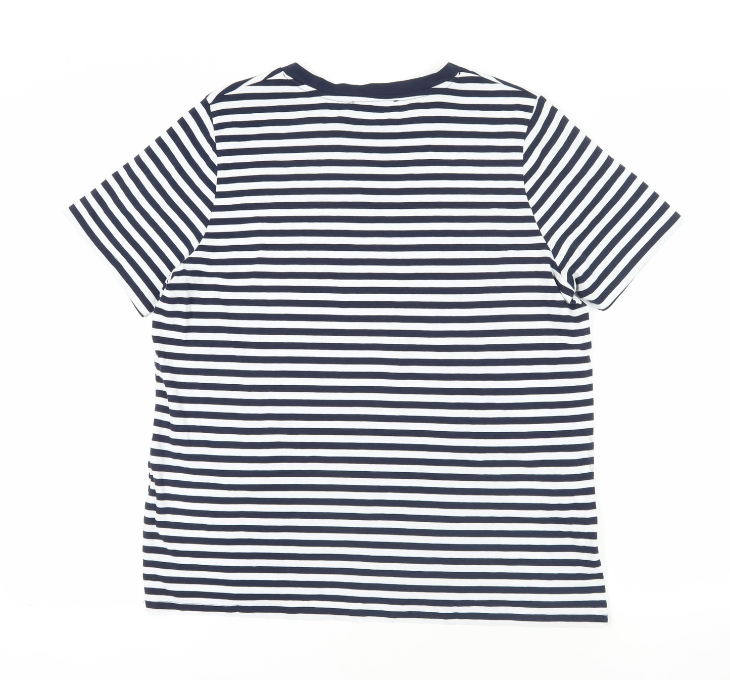 Marks and Spencer Striped Cotton T-Shirt 16 Multicoloured Casual