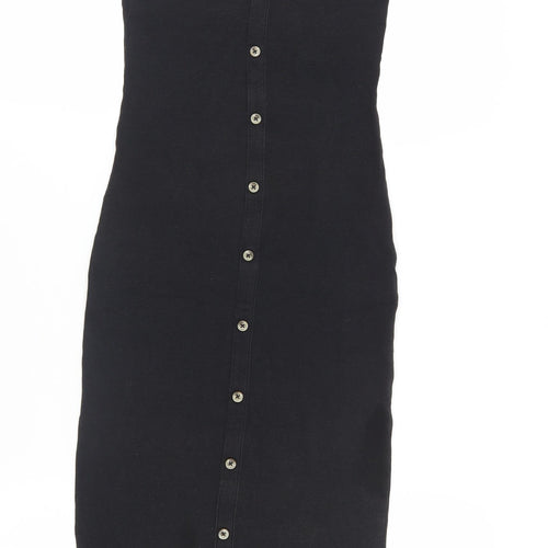 New Look Black Bodycon Midi Dress UK 8 - Classic Style
