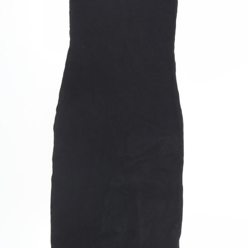 New Look Black Bodycon Midi Dress UK 8 - Classic Style