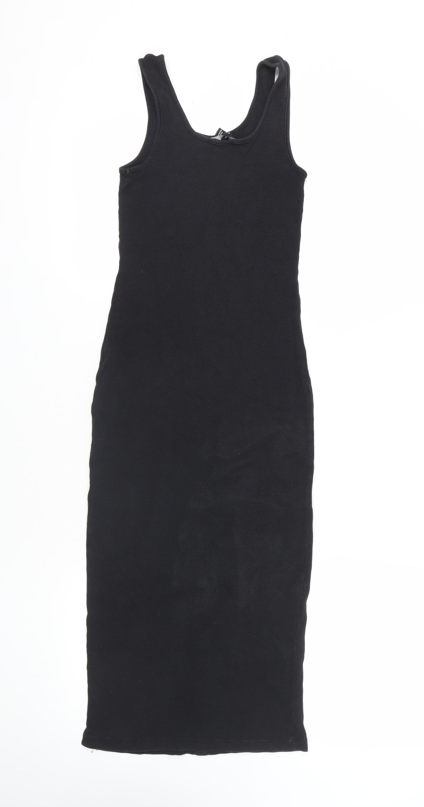 New Look Black Bodycon Midi Dress UK 8 - Classic Style