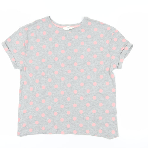 Marks and Spencer Grey Polka Dot T-Shirt - Size S