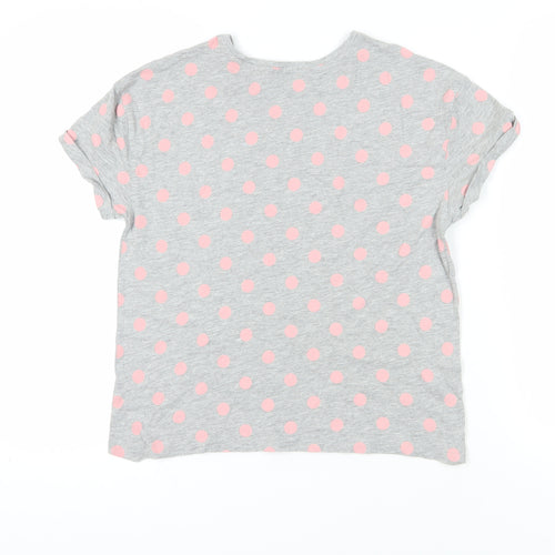 Marks and Spencer Grey Polka Dot T-Shirt - Size S