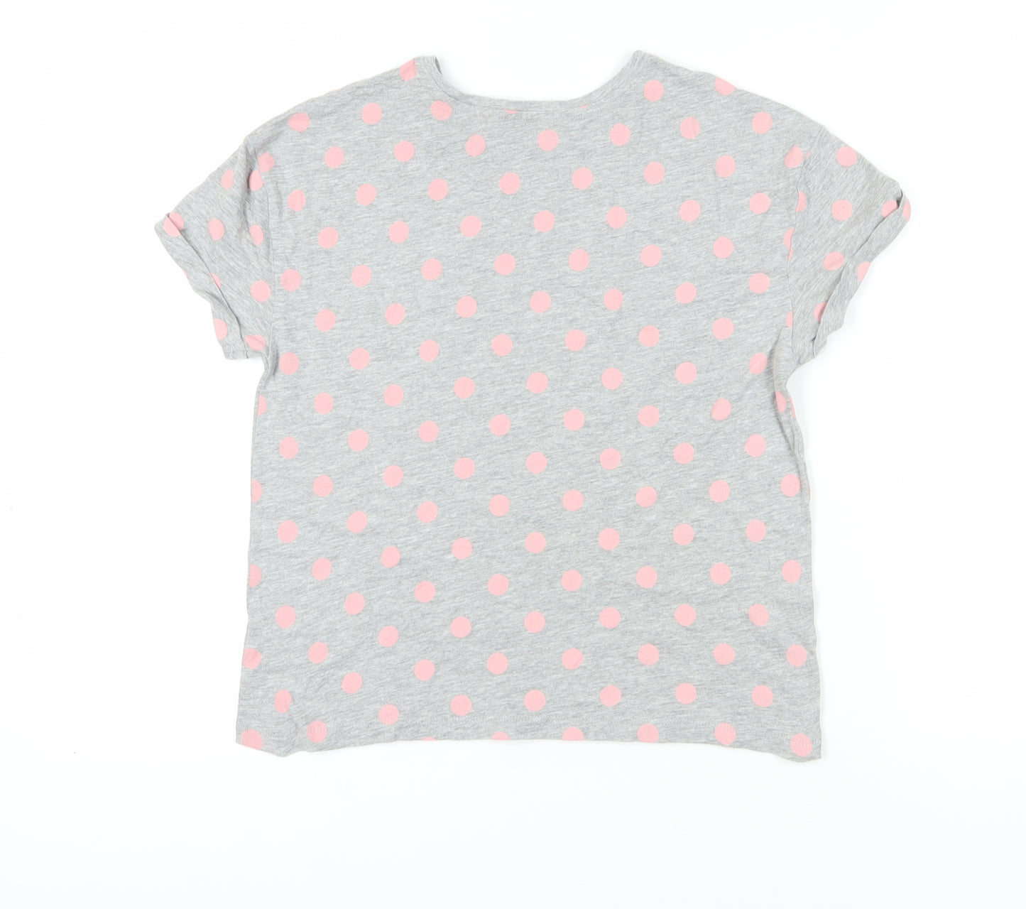 Marks and Spencer Grey Polka Dot T-Shirt - Size S