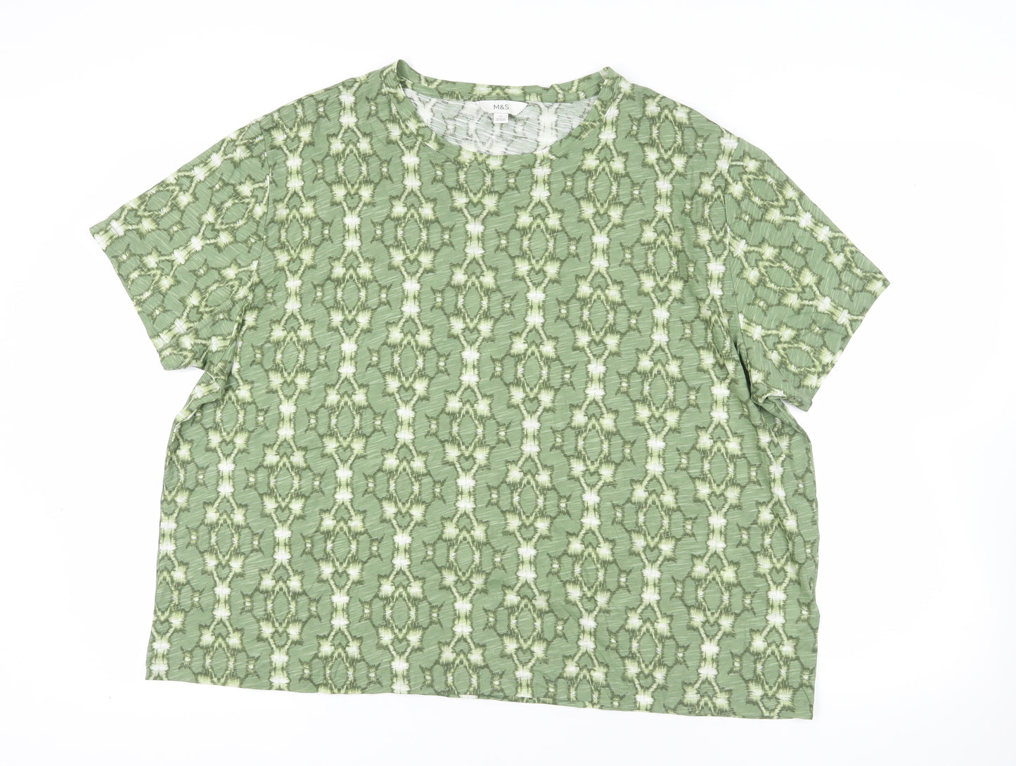 Marks and Spencer Green Geometric Plus Size T-Shirt