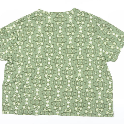 Marks and Spencer Green Geometric Plus Size T-Shirt