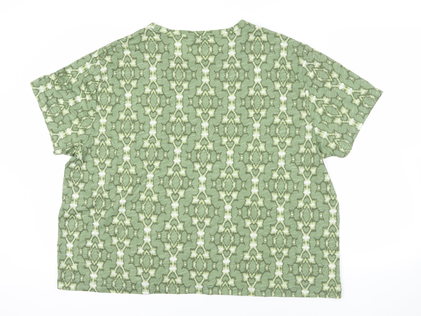 Marks and Spencer Green Geometric Plus Size T-Shirt