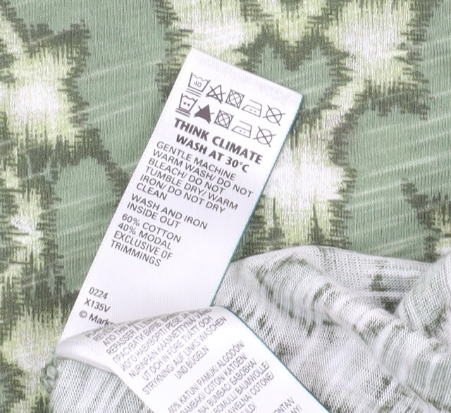 Marks and Spencer Green Geometric Plus Size T-Shirt
