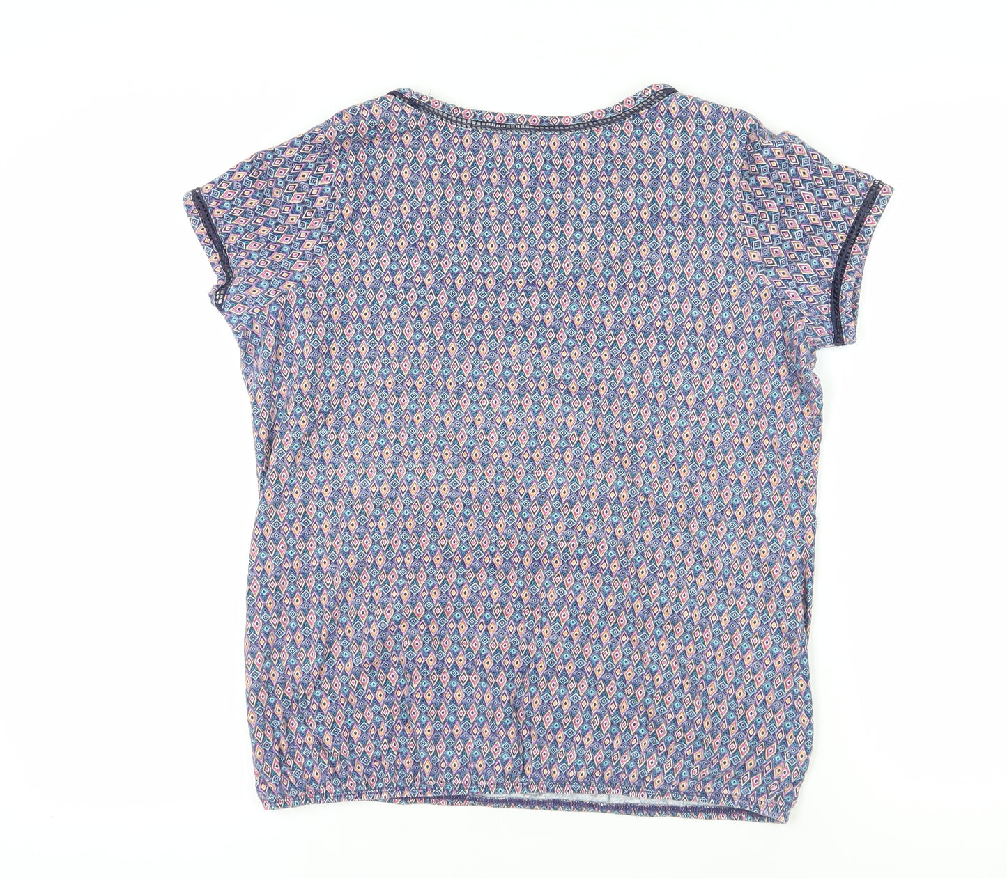 Next Multicoloured Geometric T-Shirt, Size 14, Casual Crew Neck