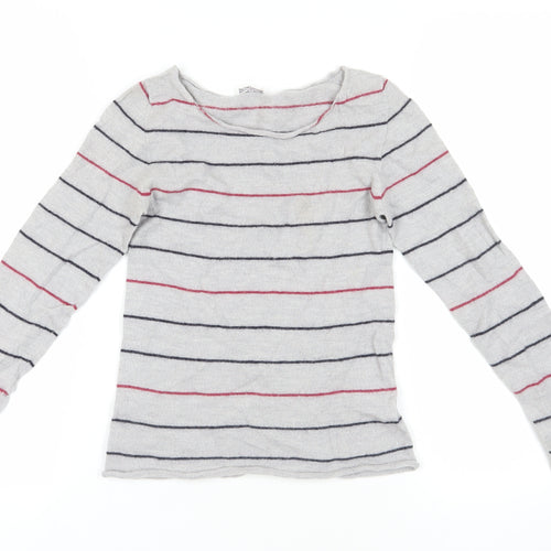 Celtic & Co. Grey Striped Merino Wool Jumper XS