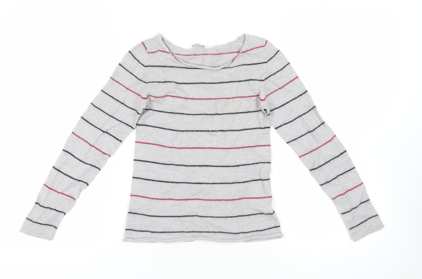 Celtic & Co. Grey Striped Merino Wool Jumper XS