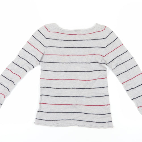 Celtic & Co. Grey Striped Merino Wool Jumper XS
