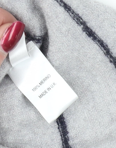 Celtic & Co. Grey Striped Merino Wool Jumper XS